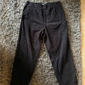 Zara Black Corduroy Pants Relaxed Fit